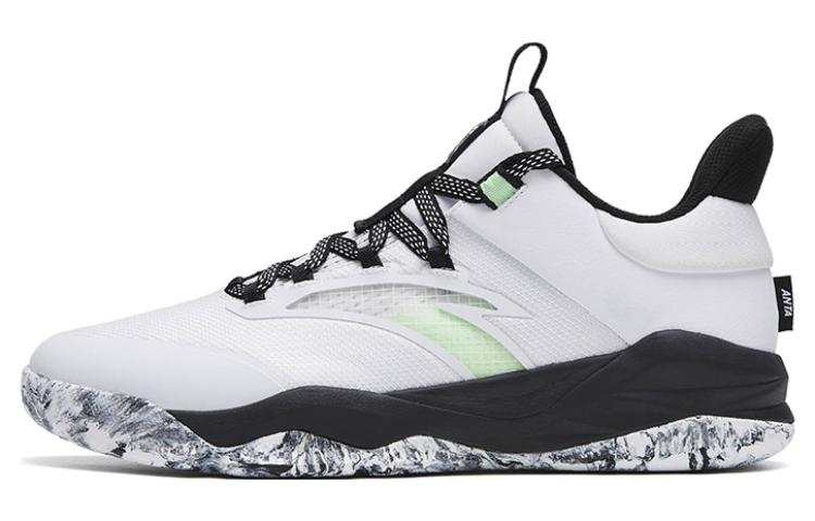 Anta Bastard Slip Resistant Abrasion Resistant Slip Resistant Abrasion Resistant Low top Basketball Shoes White Black