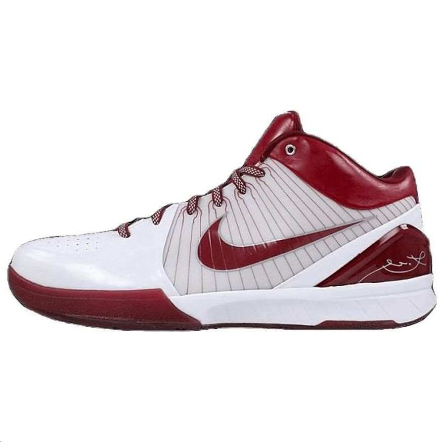 Nike Nike Zoom Kobe 4 Cushioning Abrasion Resistant Cushioning, Wear Resistant Low top Basketball Shoes Unisex Red White