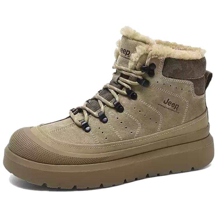 Jeep Thermal Abrasion Resistant Comfortable Short Snow Boots Men's Brown
