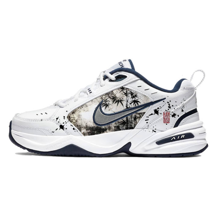 Nike Nike Air Monarch 4 Slip Resistant Abrasion Resistant Low top Chunky Sneakers Unisex White Black