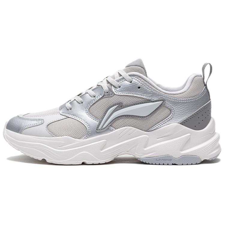 Li-Ning Li Ning Pulse Cushioning Slip Resistant Height Increasing Low top Chunky Sneakers Men's Silver Gray