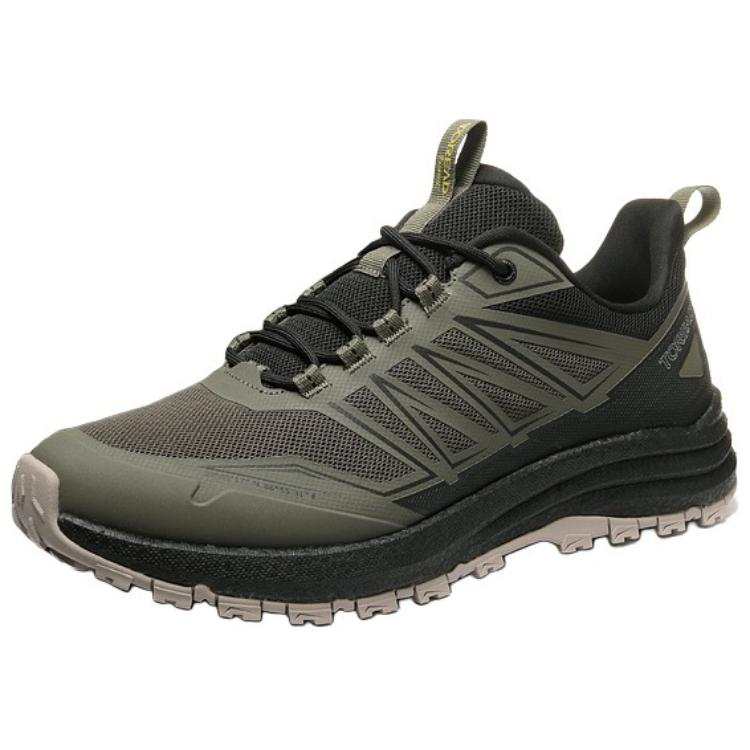 TOREAD Cushioning Slip Resistant Abrasion Resistant Low top Mountaineering Hiking Shoes Men's Army Green, Black