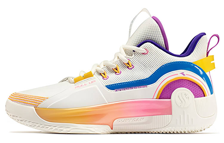 361° AG Pool Cue 1.5 Mid top Basketball Shoes Men's White Yellow