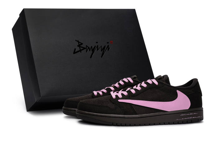 Jordan Travis Scott x Jordan Air Jordan 1 811 Manufacturing, Langdon Rose, Special Shoe Box Abrasion Resistant Breathable
