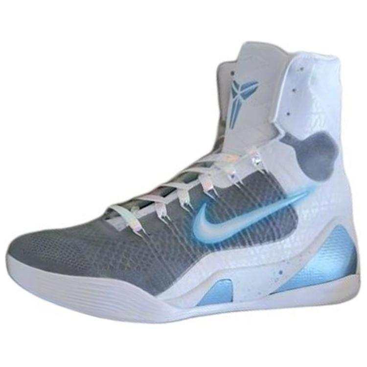 Nike Nike Kobe 9 Slip Resistant Abrasion Resistant High top Basketball Shoes Unisex White Blue
