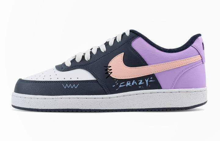 Nike Nike Court Vision Low Rhapsody Maze Low top Training Shoes Men's Blue Purple