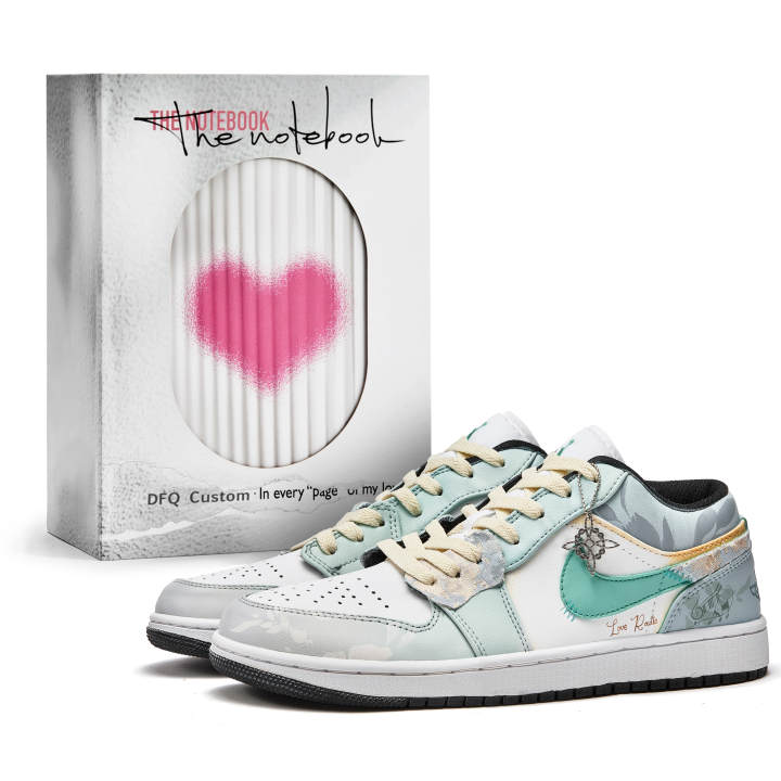 Jordan Jordan Air Jordan 1 Da Vinci Custom, Box, Confession Book, 'Love In Hiroshima' Slip Resistant Abrasion Resistant