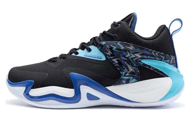 XTEP Cushioning, Wear Resistant Low top Basketball Shoes Men's Black Blue