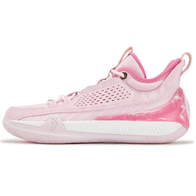 361° Zen 7 Cushioning Coverage Abrasion Resistant Slip Resistant Low top Basketball Shoes Men's Pure White Pink