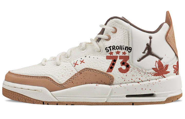Jordan Jordan Courtside 23 Maple Leaf Wander Slip Resistant Abrasion Resistant Low top Basketball Shoes Women's White