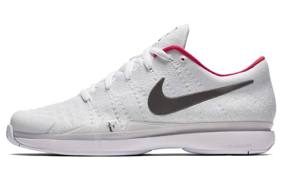 Nike Nike Zoom Vapor 9.5 RF Flyknit Zoom Vapor Flyknit Hc Qs Abrasion Resistant Breathable Low top Tennis Shoes Gray Black