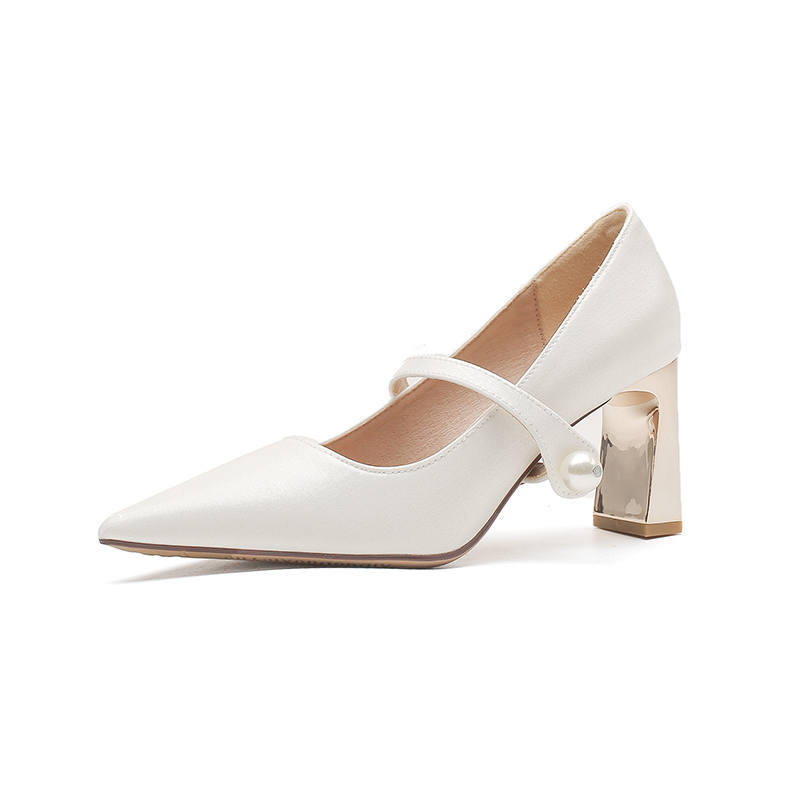 WALIBU Fabric Chunky Heel High Heels 7cm