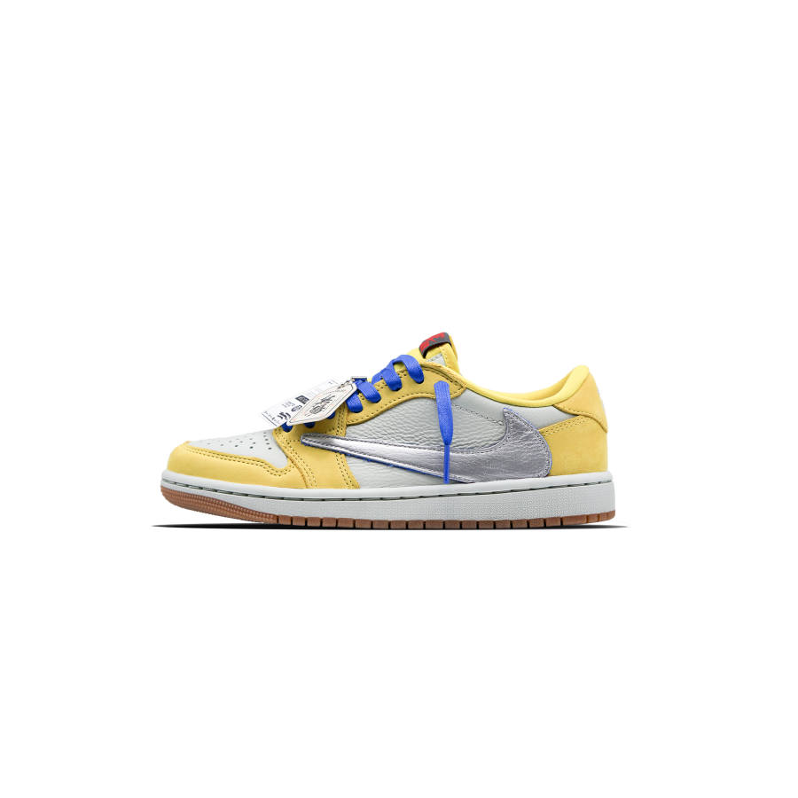 Jordan Travis Scott x Jordan Air Jordan 1 Low OG Collaboration, Silver Angel Slip Resistant Slip Resistant Low top