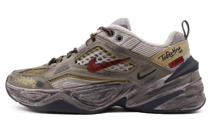 Nike Nike M2K Tekno Abrasion Resistant Low top Chunky Sneakers Unisex Tan