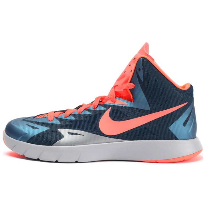 Nike Nike Cushioning Breathable Mid top Basketball Shoes Men's Blue Orange