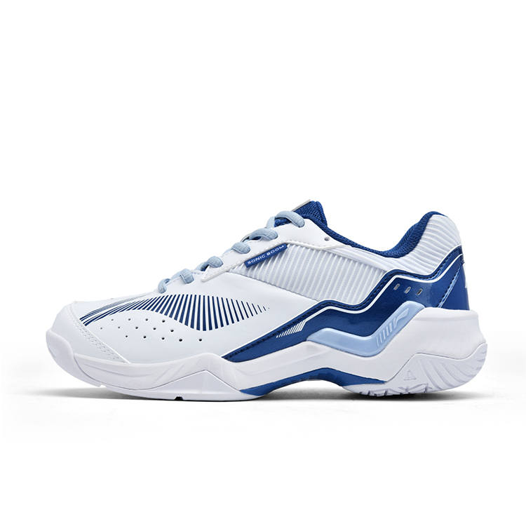 Li-Ning Li Ning Thunder Sonic Boom Cushioning Slip Resistant Abrasion Resistant Low top Badminton Shoes Unisex White Blue