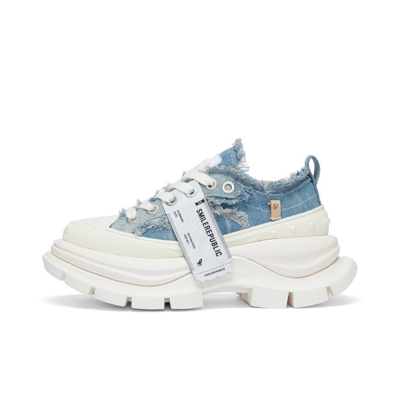 SMILEREPUBLIC SMILE QUEEN Denim Blue 2.0 Low top Chunky Sneakers Unisex