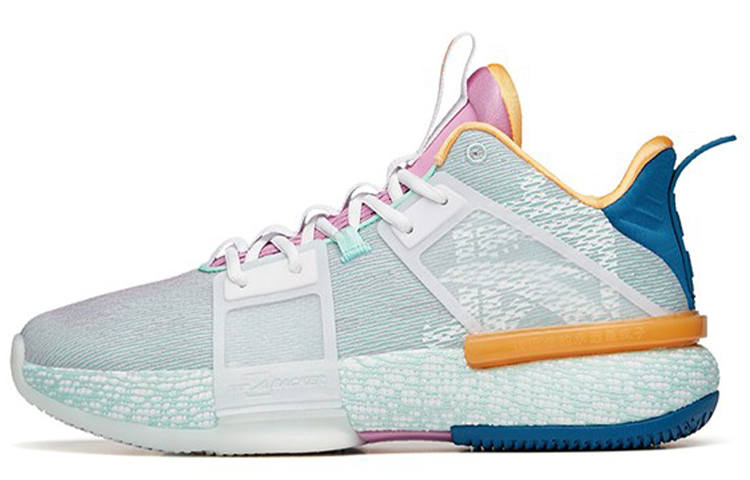 ANTA Impact 1 Basketball Shoes Men's Mid Top Porcelain Green/Pink Purple