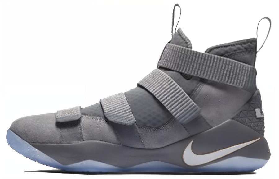 Nike Nike Zoom Soldier 11 Comfortable Cushioning Support Cushioning Support Mid top Basketball Shoes Men's Silver