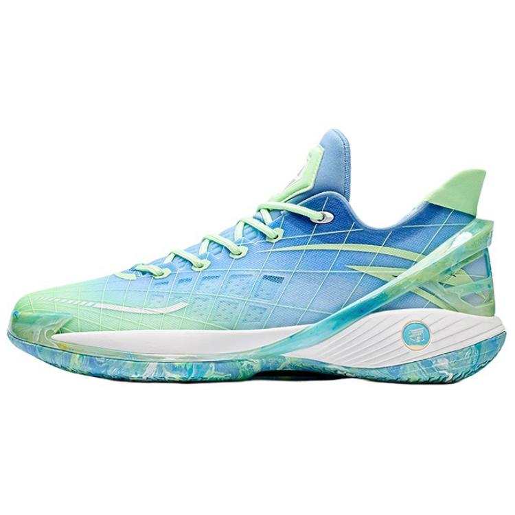 Anta Crazy 2024 Cushioning Slip Resistant Low top Basketball Shoes Men's Blue Green