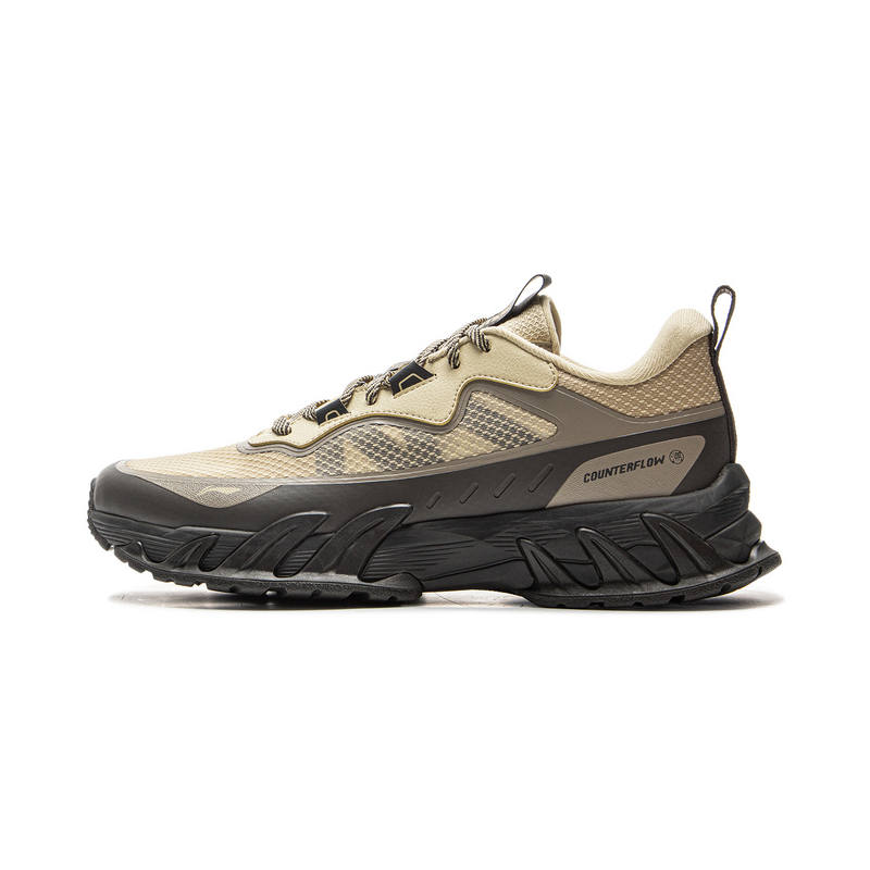 Li-Ning Li Ning Outdoor CF Tracing, Leisure Walk V3 Slip Resistant Abrasion Resistant Low top Hiking Shoes Men's Khaki Gray