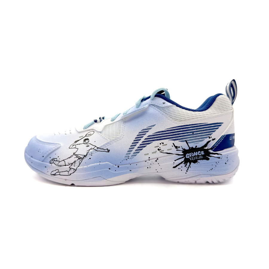 Li-Ning Li Ning Slip Resistant Coverage Low top Badminton Shoes Unisex Light Blue