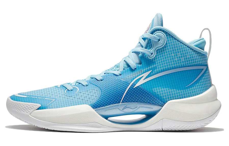 Li-Ning Li Ning Ultra Light Mid top Basketball Shoes Men's White Blue