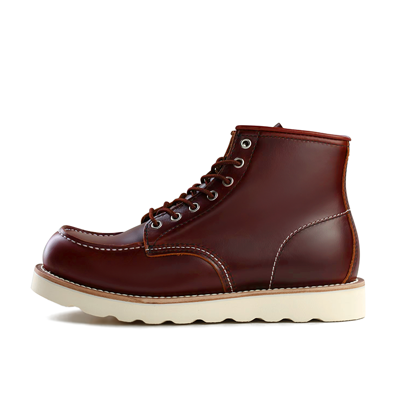ROCKEY BAND Classic 875 Work Boots Top Grain Cow Leather Combat Boots Women's Burgundy Upgraded Premium Edition