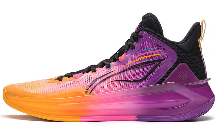 Li-Ning Li Ning Liren 3 Danxia Mid top Performance Basketball Shoes Men's Orange Purple Black
