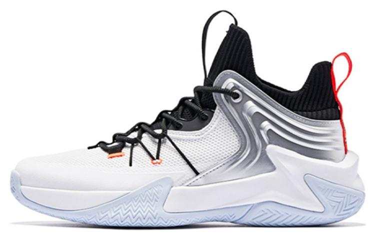 QIAODAN Broken Shadow 1.0 Cushioning Breathable Cushioning Breathable Mid top Basketball Shoes Men's Black White