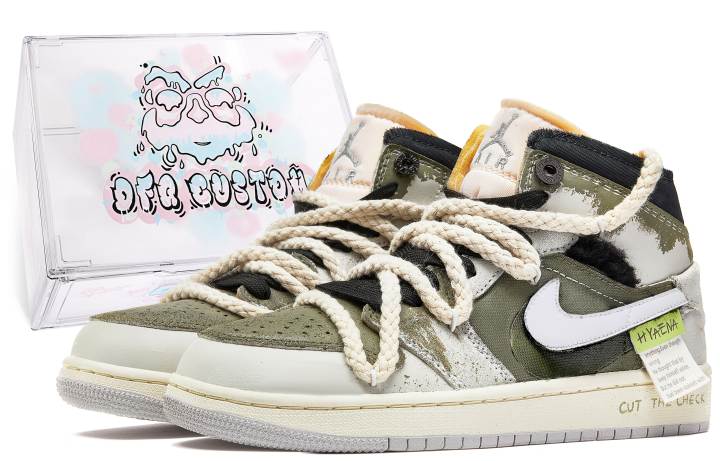 Jordan Jordan Air Jordan 1 Da Vinci Custom, Box, Love Letter Cushioning Slip Resistant Cushioning Slip Resistant Mid top