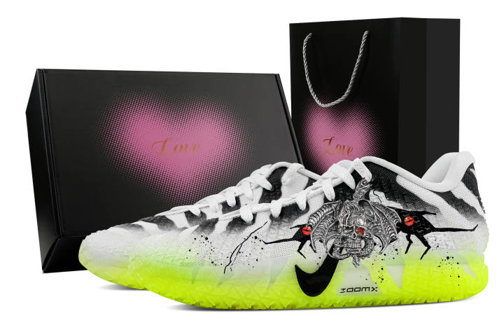 Nike Nike Ja Morant 3 Demon Skeleton, Heart Box Rebound Grip Low top Basketball Shoes Men's Black Gray