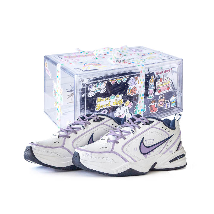 Nike Nike Breathable Low top Chunky Sneakers Unisex White Purple