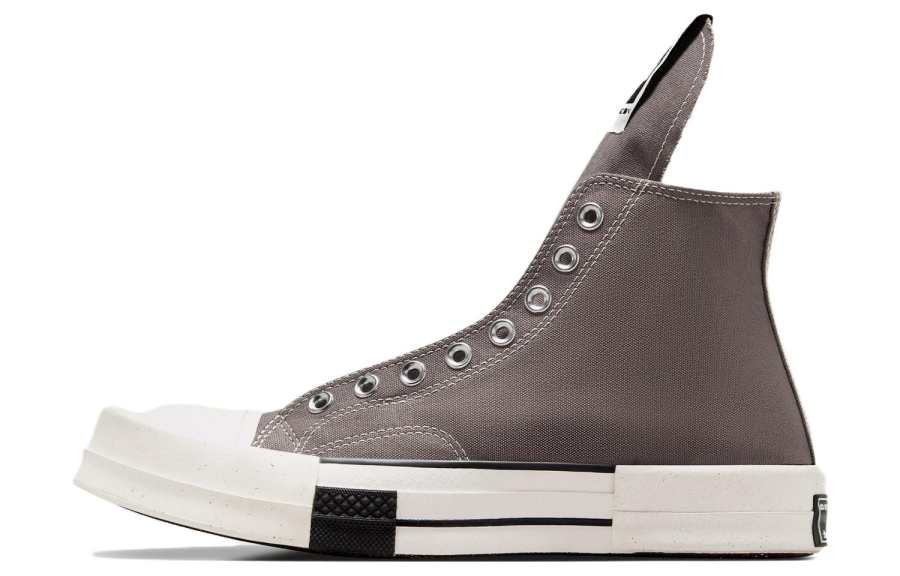Converse Rick Owens DRKSHDW X Converse 1970s Turbodrk Chuck 70 Laceless Retro High-Top Canvas Shoes Unisex Gray