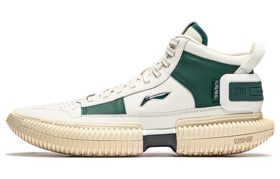 Li-Ning Li Ning Badfive 3 Ultra New School White Green Mid top Basketball Shoes Men's