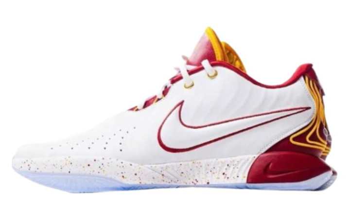 Nike Nike Lebron 21 USC Trojans PE Cushioning Low top Basketball Shoes Men's White Red