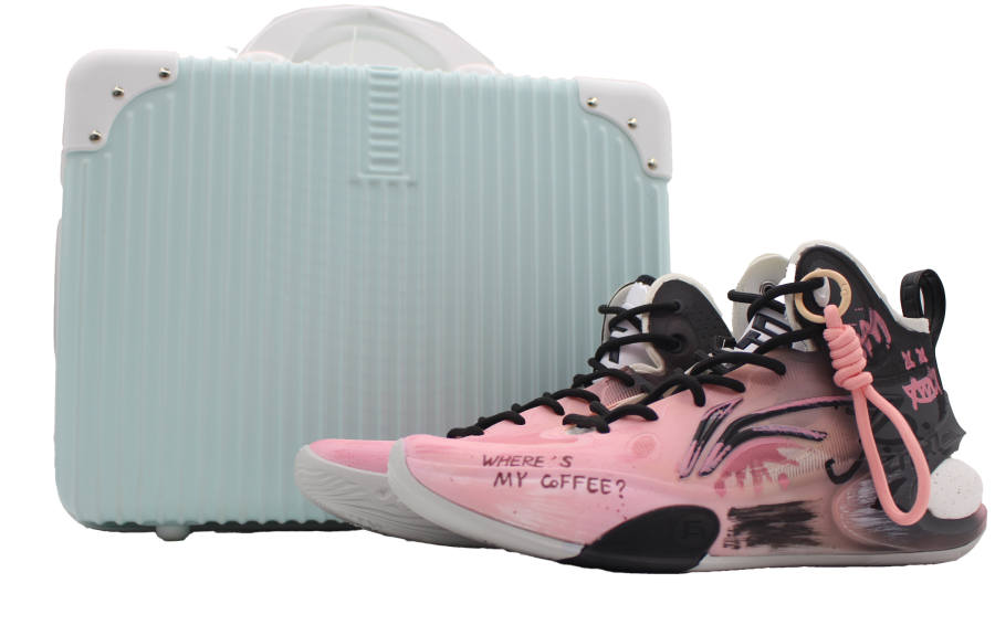 Li-Ning Li Ning YuShuai 17 Slip Resistant Abrasion Resistant High top Basketball Shoes Men's Pink