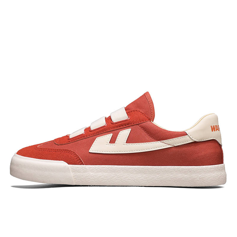 Warrior Abrasion Resistant Breathable Low top Canvas Shoes Unisex Rusty Red Beige