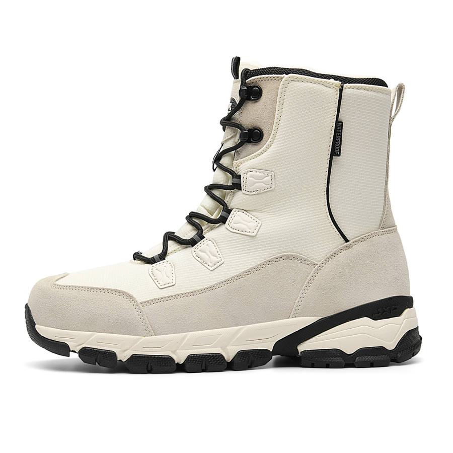 Jeep Winter Cold Resistant, Thickened And Fleece Lined Knee High Snow Boots Men's Ecru