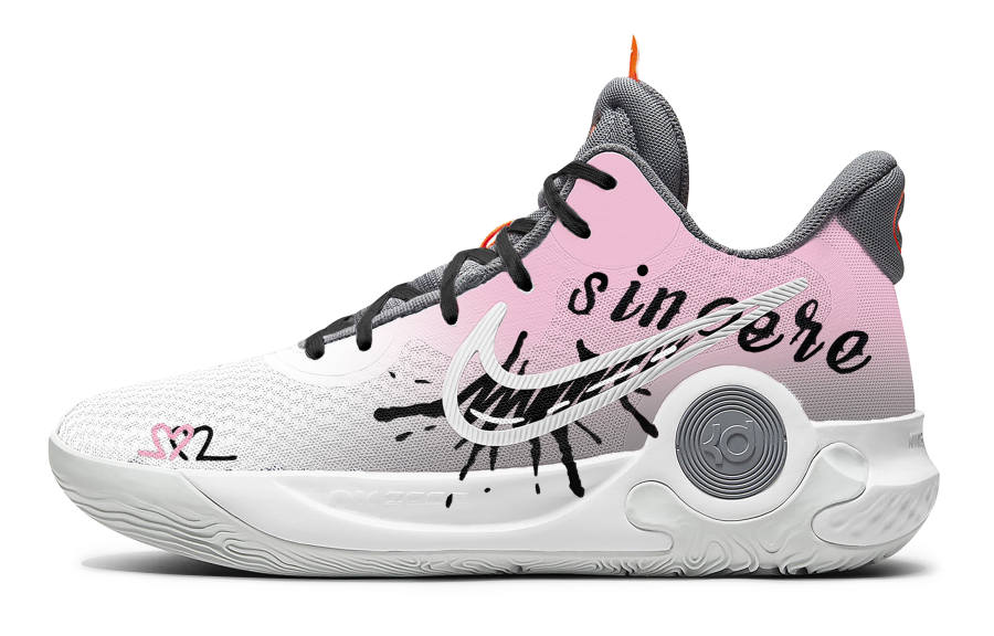 Nike Nike KD Trey 5 IX Pear Blossom Snow Poem Slip Resistant Abrasion Resistant Mid top Basketball Shoes Unisex Pink White