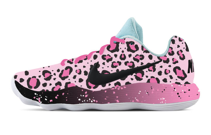 Nike Nike Hyperdunk 2017 Rainforest Leopard Print Cushioning Coverage Support Low top Basketball Shoes Men's Black Pink