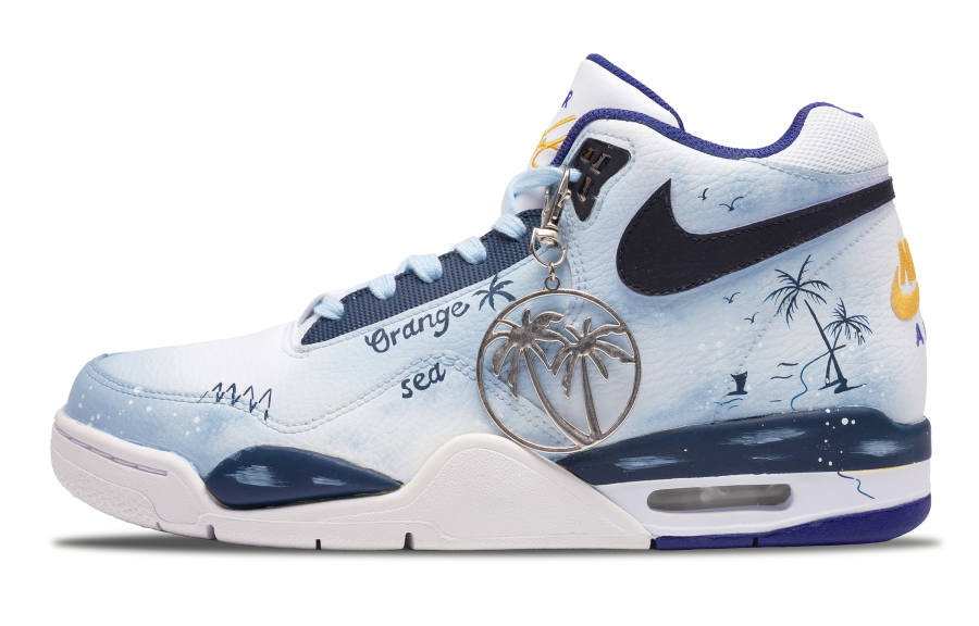 Nike Nike Flight Legacy Vintage Basketball Shoes Men's Mid Top White/Blue