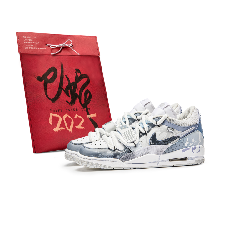Jordan Jordan Legacy 312 Da Vinci Custom, Serpent Auspicious, Shopping Bag, Winter Snake Cushioning Slip Resistant
