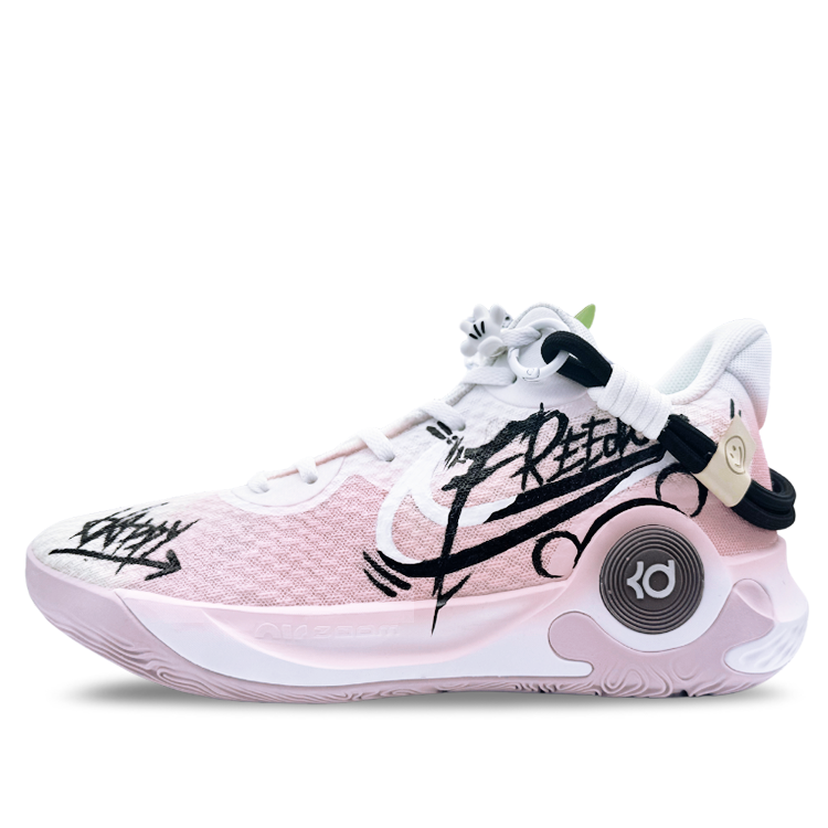 Nike Nike KD Trey 5 IX Cushioning Slip Resistant Mid top Vintage Basketball Shoes Unisex Pink