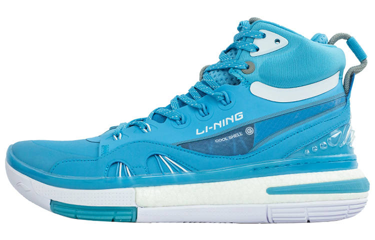 Li-Ning Li Ning 937 䨻 Cushioning Slip Resistant Abrasion Resistant High top Performance Basketball Shoes Blue White