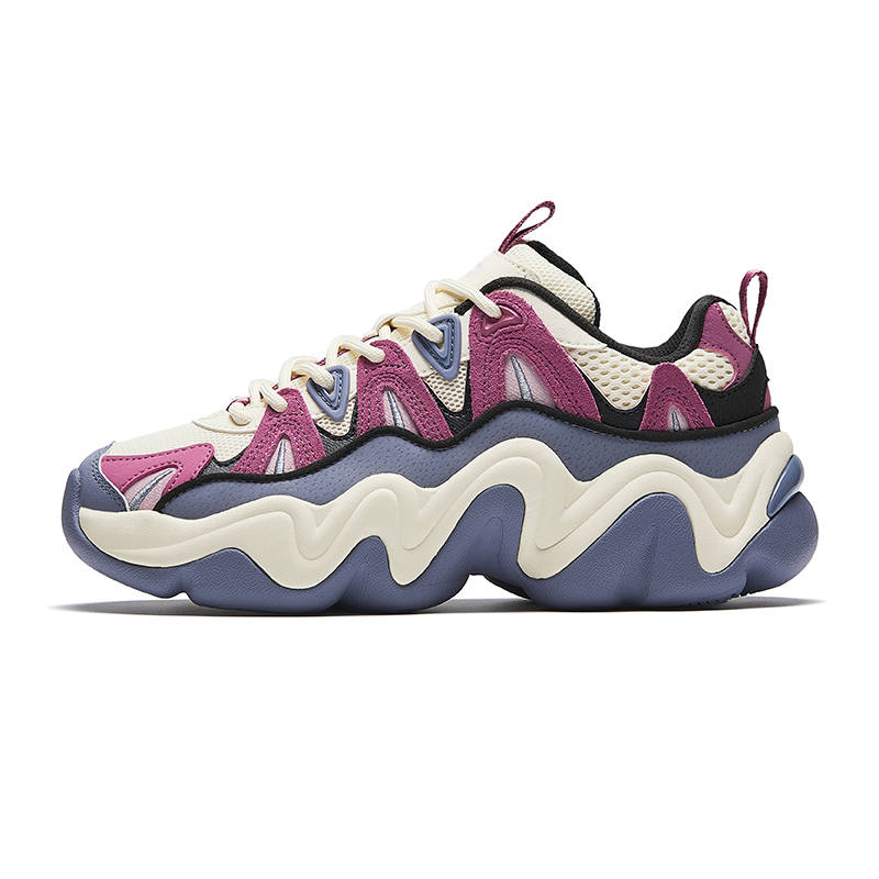 Anta Slip Resistant Abrasion Resistant Low top Chunky Sneakers Women's Pink Purple