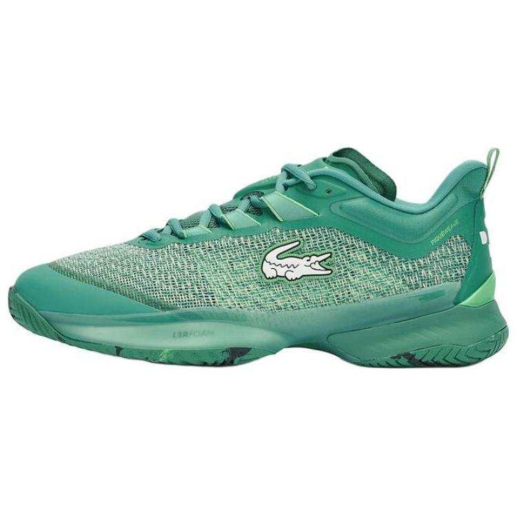 LACOSTE Abrasion Resistant Breathable Support Rebound Low top Tennis Shoes Men's Green