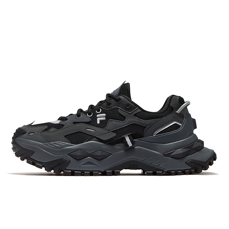 FILA FUSION Bianco Height Increasing Chunky Sneakers Men's Black Space Silver
