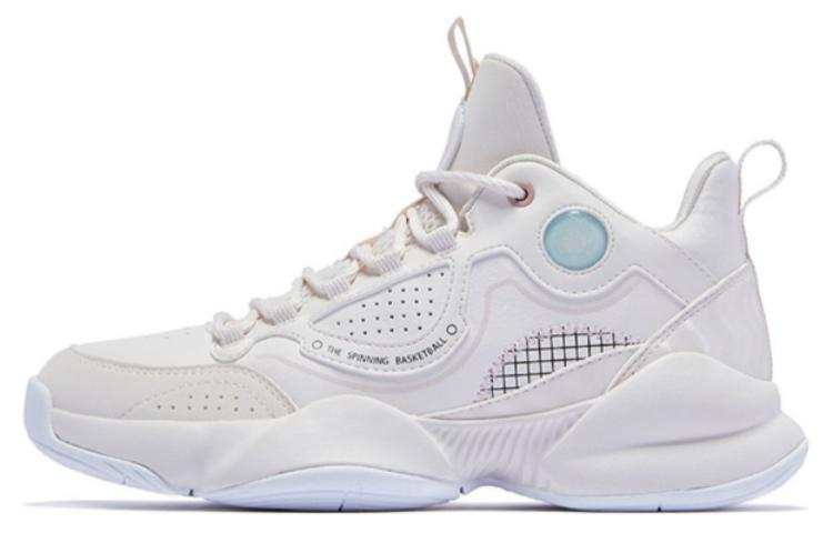QIAODAN Synthetic Leather Slip Resistant, Abrasion Resistant, Breathable Mid top Basketball Shoes Women's Rubber Pink