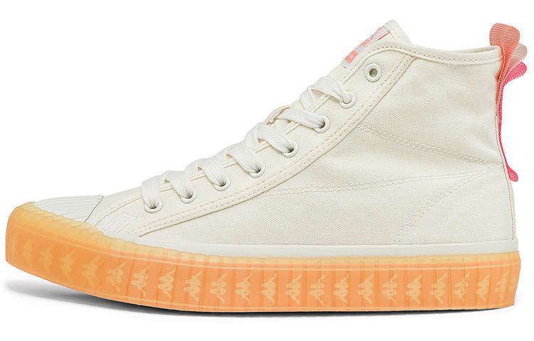 Kappa Coverage High top Canvas Shoes Unisex White Orange